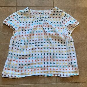 Linen Polk-a-dot Blouse